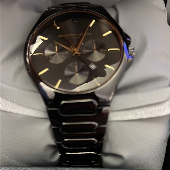 Geoffrey Beene Black and Gold Chronograph Watch